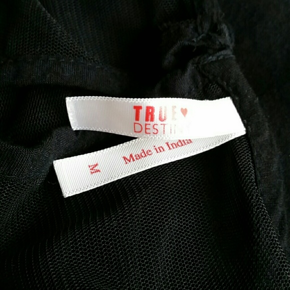 True Destiny floral embroidered black dress size Medium - Picture 7 of 8